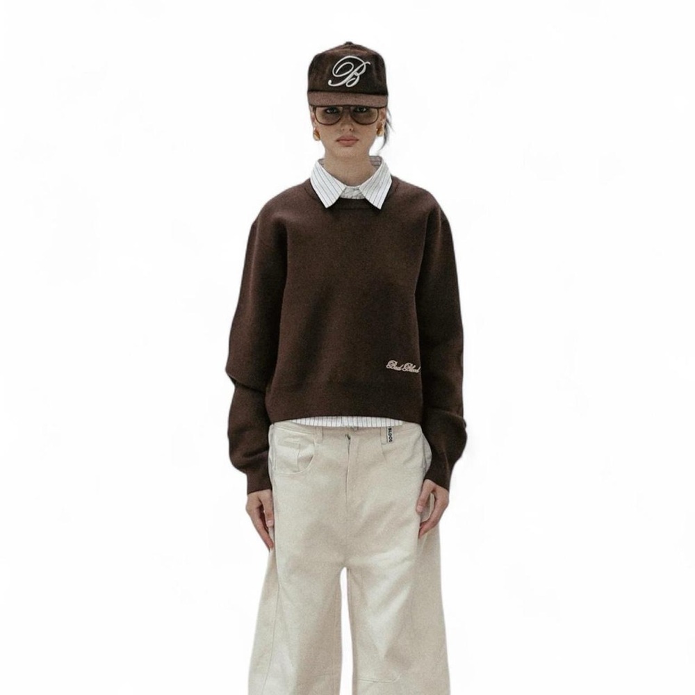 BADBLOOD CLASSIC BIG LOGO CREWNECK SWEATER - BROWN